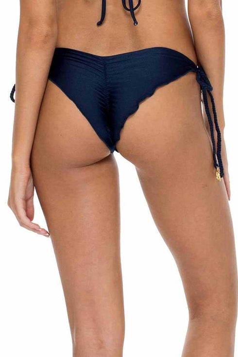 Luli Fama El Malecon Braided Wavey Tieside Ruched Back Brazilian Bottom